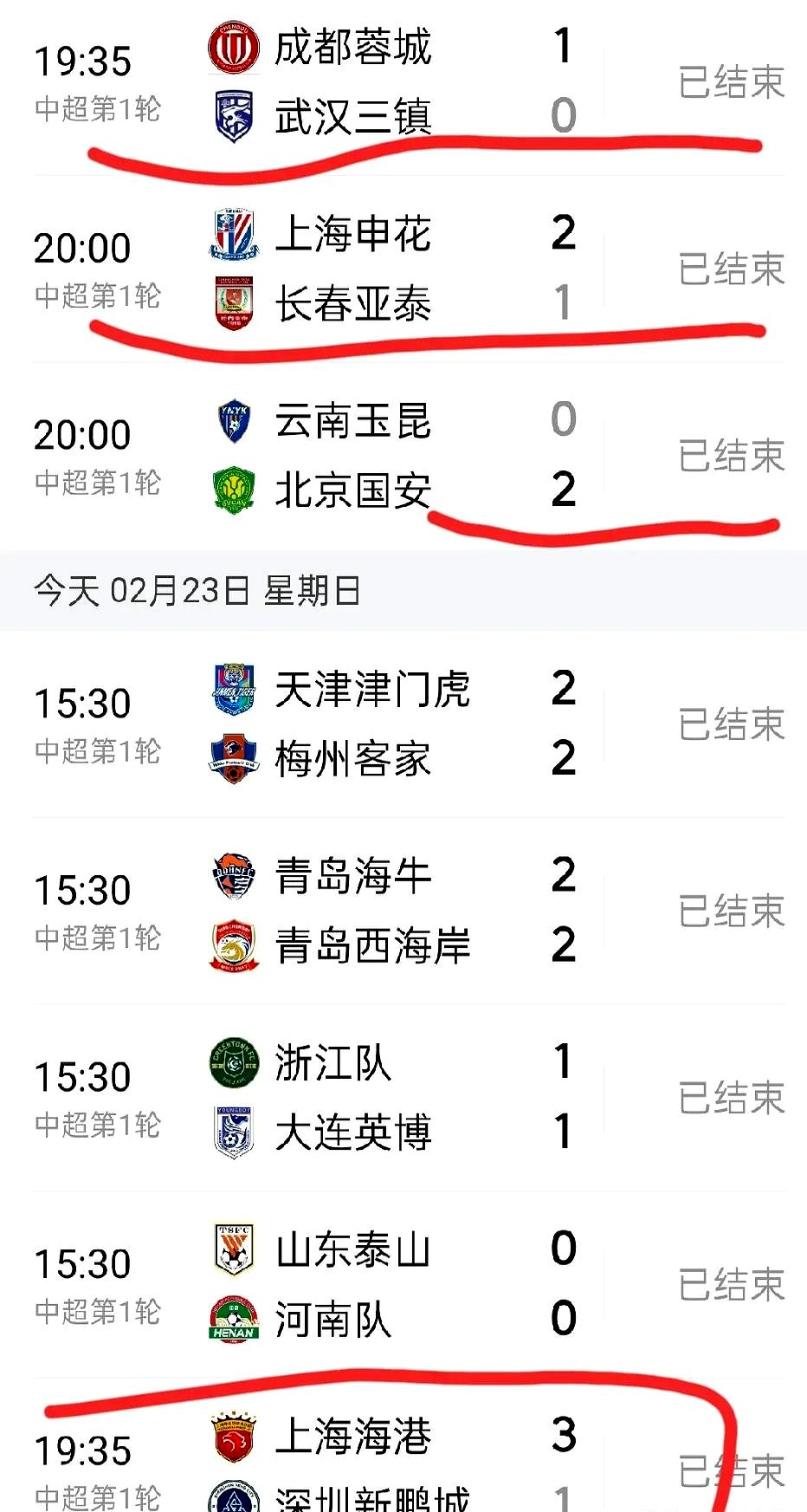 上海上港主场负于北京国安队